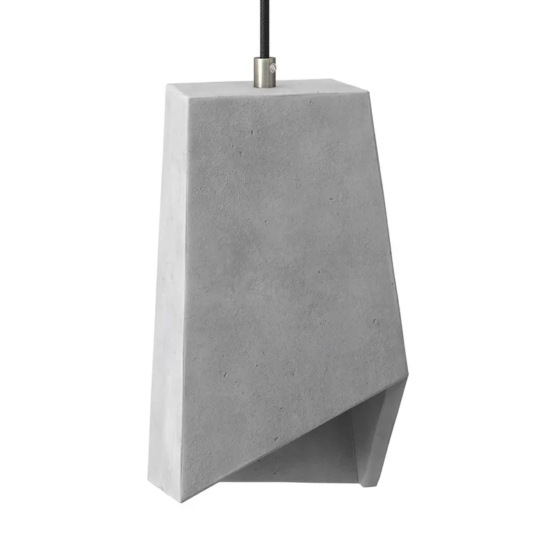 Non Perdere Prisma cement lampshade for pendant lights, with cable clamp and E26 socket - Light Cement