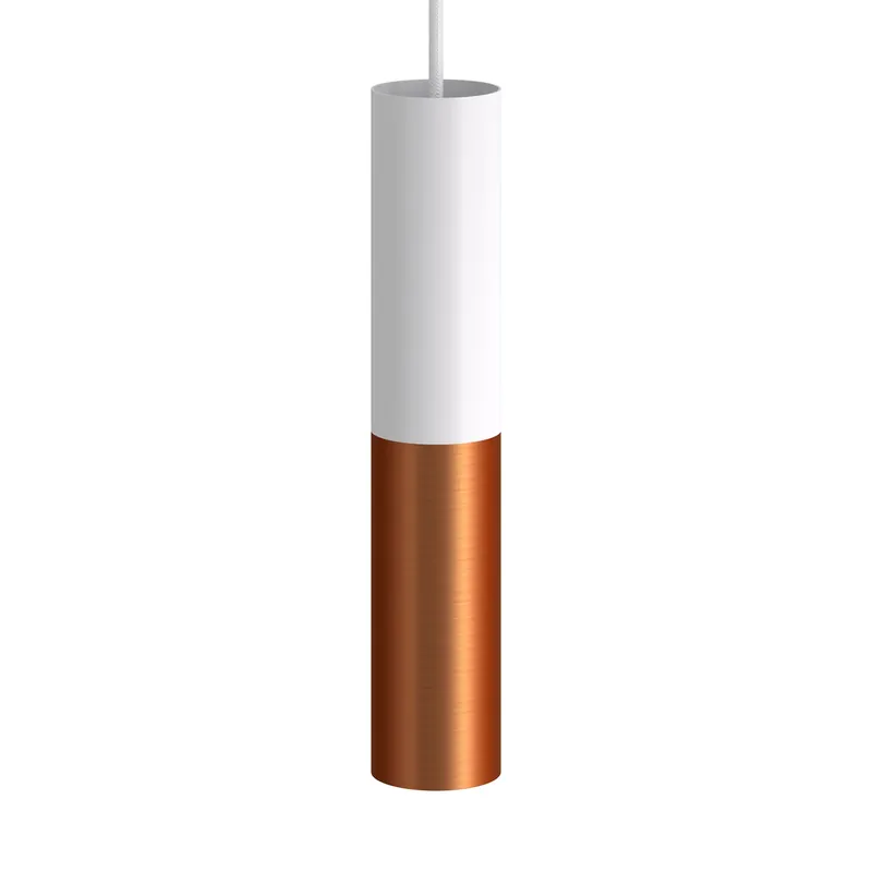 Miglior Prezzo Tub-E12, double metal spotlight tube with double E12 socket ring – Matt White and Brushed Copper