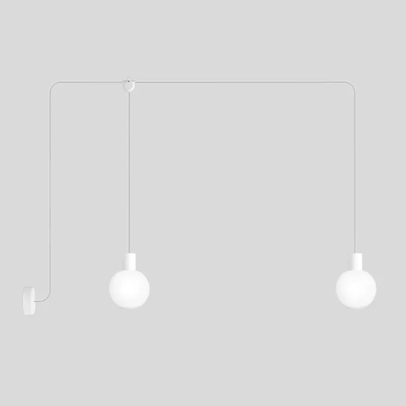Soddisfatti O Rimborsati Modulair Outdoor Pendant Lamp, suitable for wet locations, with 2 drops and Unbreak-a-Ball unbreakable shades - White