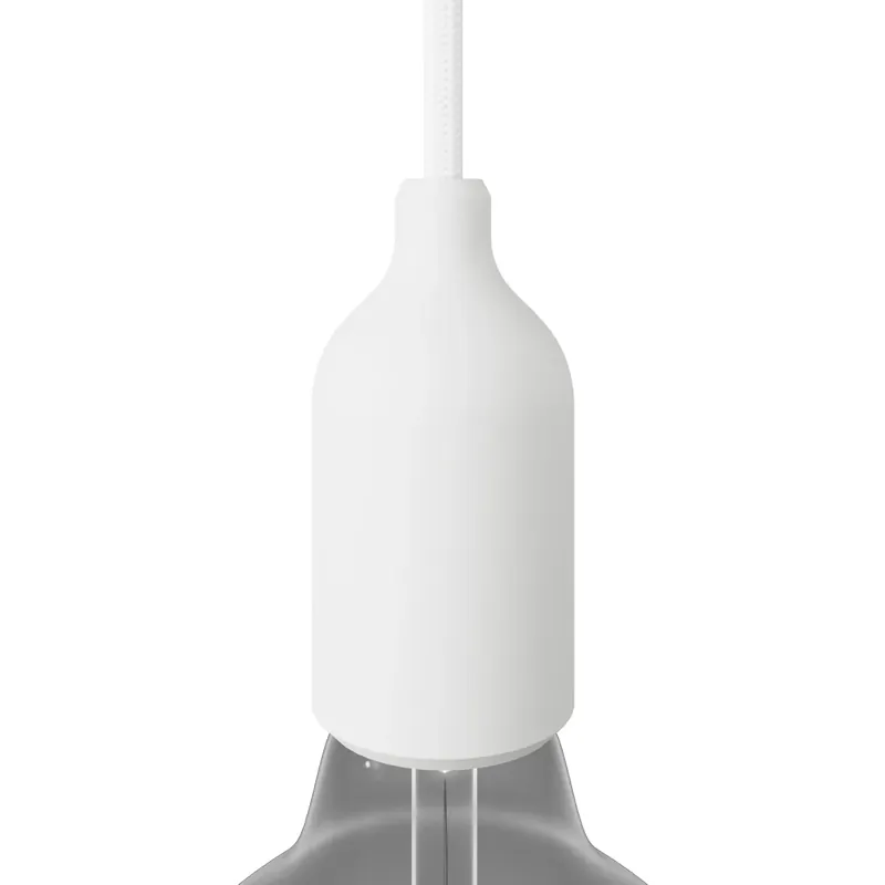 Silicone E26 socket kit with hidden cable clamp - White Affare