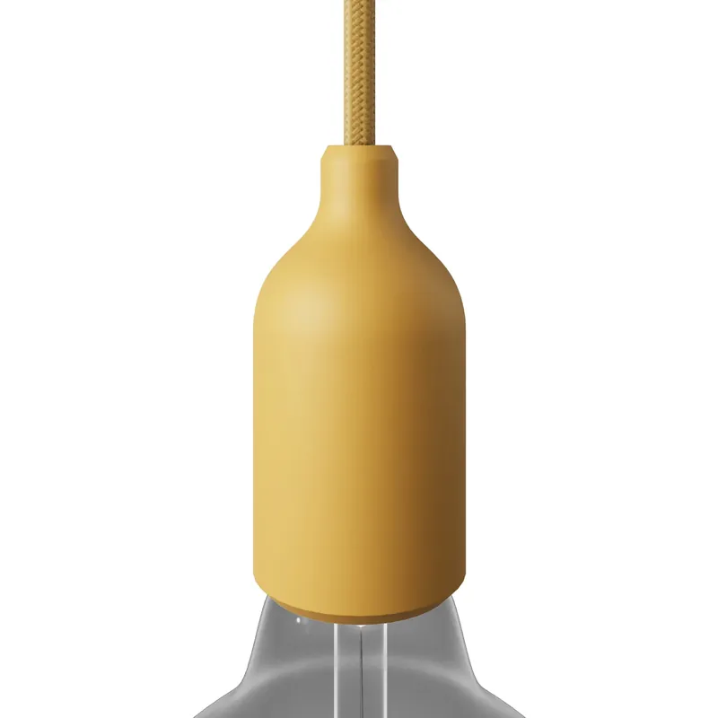 Bestseller Silicone E26 socket kit with hidden cable clamp - Yellow mustard