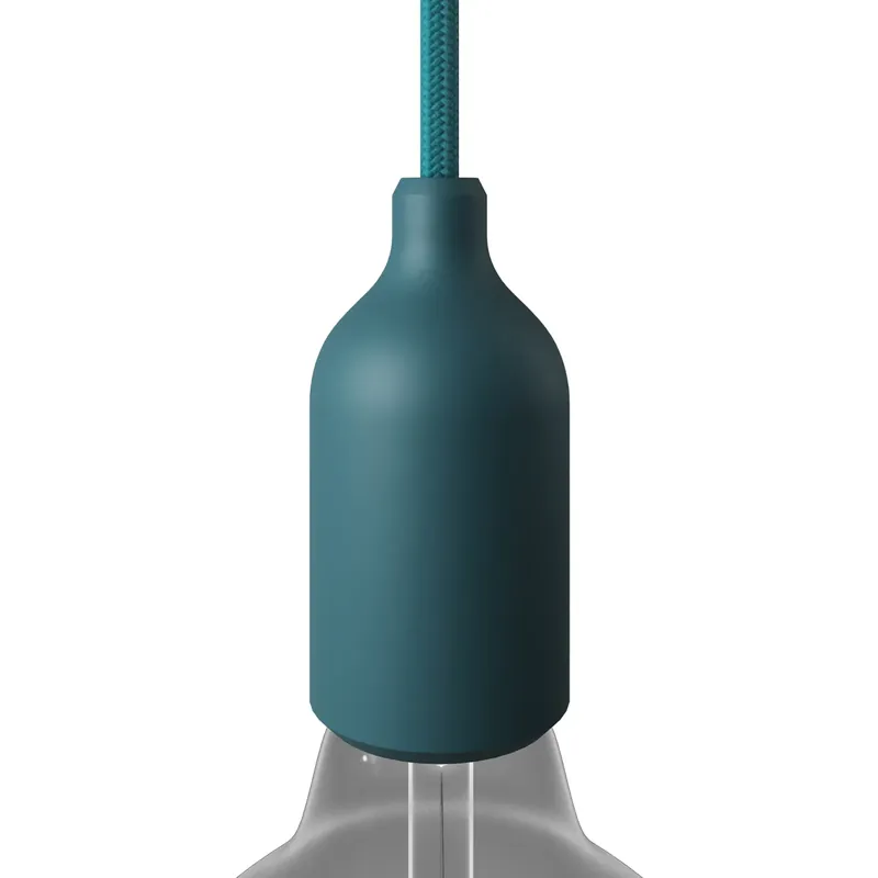 Silicone E26 socket kit with hidden cable clamp - Petrol Super Prezzo