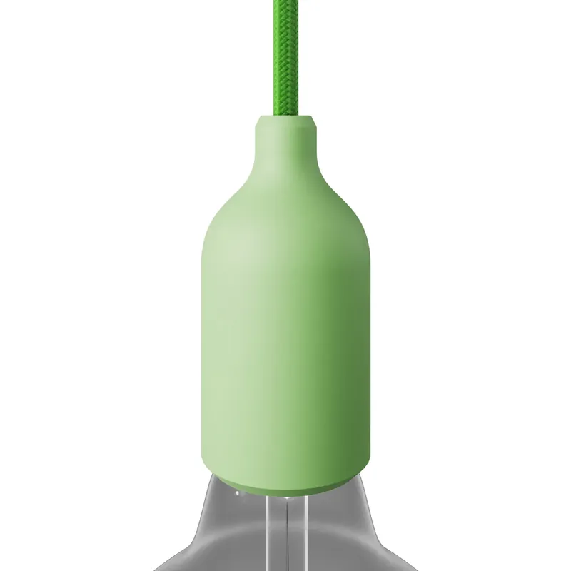 Reso Gratuito Silicone E26 socket kit with hidden cable clamp - Soft Green