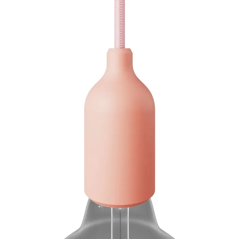 Silicone E26 socket kit with hidden cable clamp - Salmon Offerta