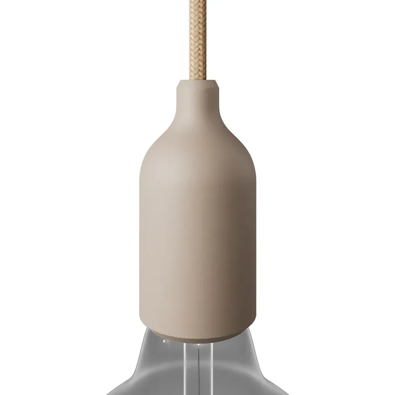 Occasione Silicone E26 socket kit with hidden cable clamp - Desert Brown