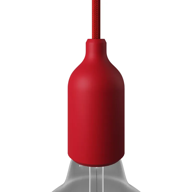 Consegna Rapida Silicone E26 socket kit with hidden cable clamp - Red