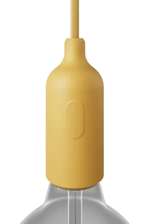 Affare Silicone E26 socket kit with switch and hidden cable clamps - Yellow mustard