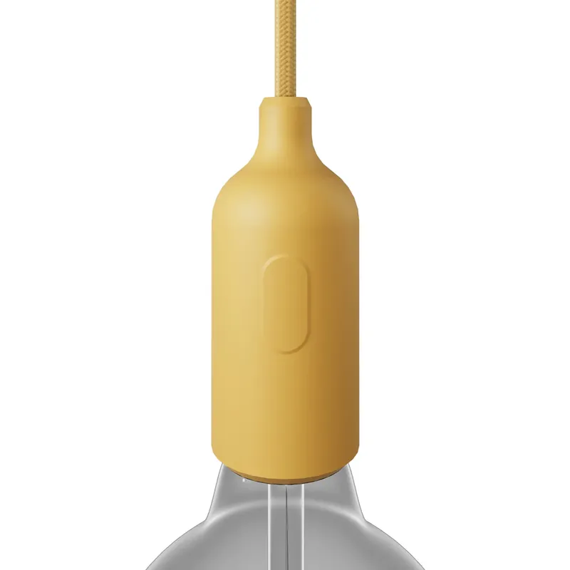 Affare Silicone E26 socket kit with switch and hidden cable clamps - Yellow mustard