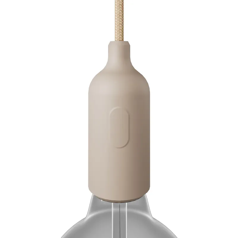 Silicone E26 socket kit with switch and hidden cable clamps - Desert Brown Professionale