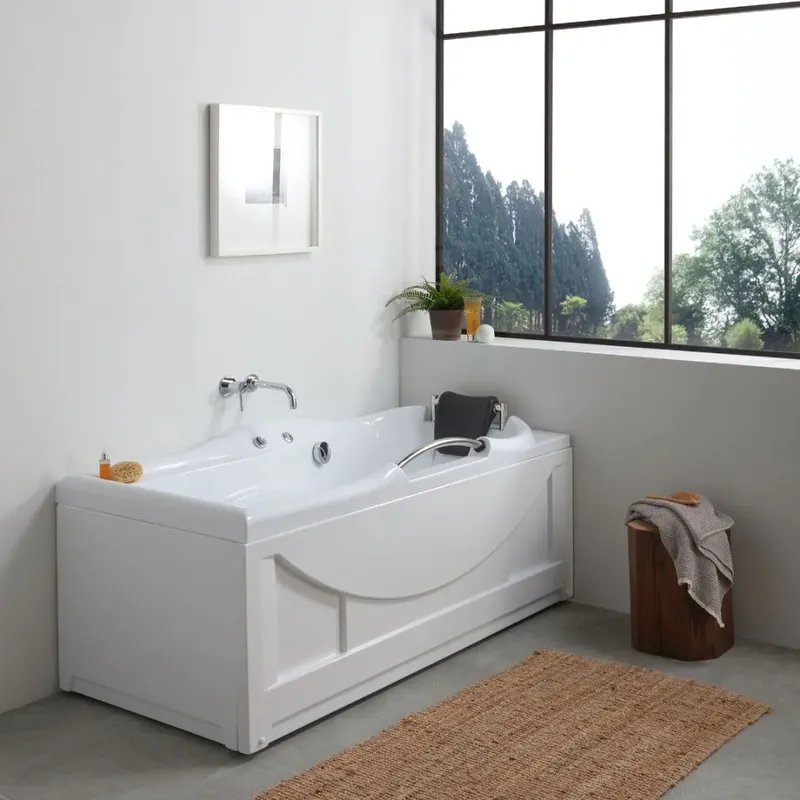 Prezzo Di Fabbrica Vasca da bagno destra con idromassaggio in acrilico bianco Diletta