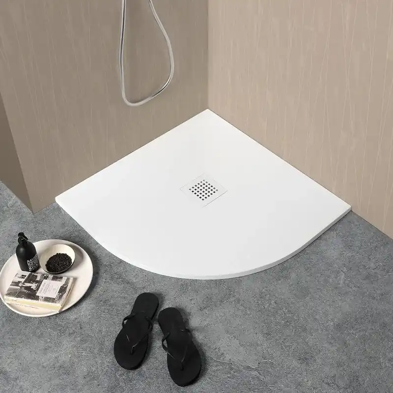 Piatto doccia angolare 90x90 in resina bianca sottile Muse Acquista Ora