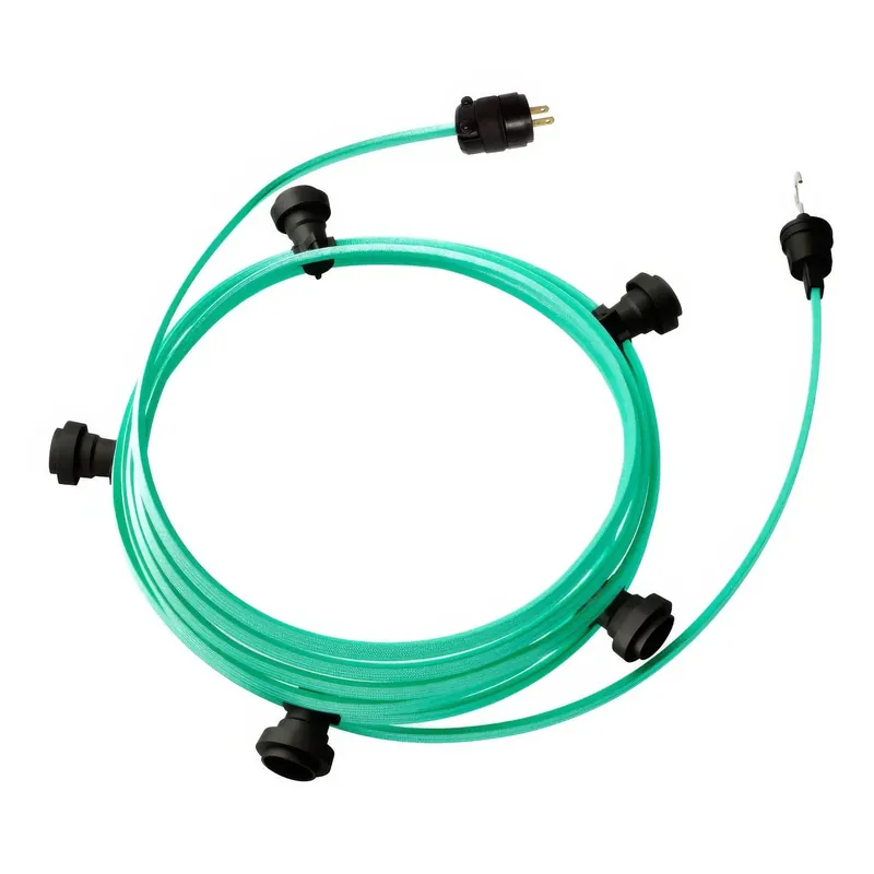 Ready-to-use 25ft String Light with 5 black Sockets, Hook and Plug - CH69 Solo Oggi