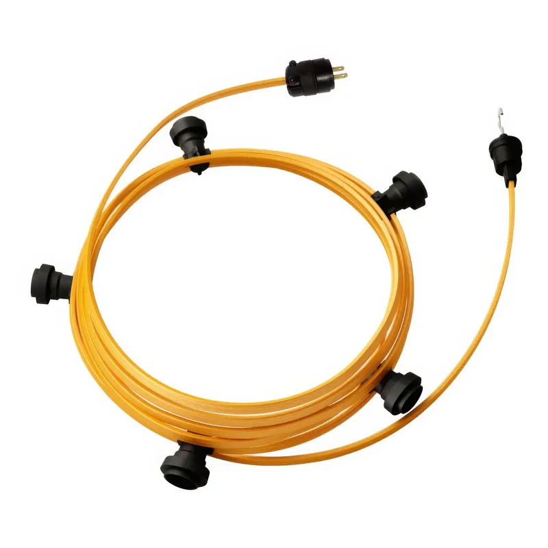 Saldi Ready-to-use 25ft String Light with 5 black Sockets, Hook and Plug - CM05
