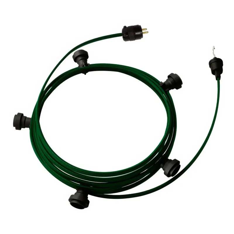 Non Perdere Ready-to-use 25 ft String Light with 5 black Sockets, Hook and Plug - CM21