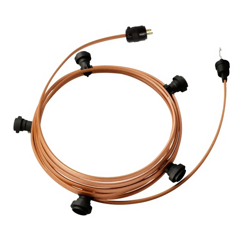 Soddisfatti O Rimborsati Ready-to-use 25 ft String Light with 5 black Sockets, Hook and Plug – CM22