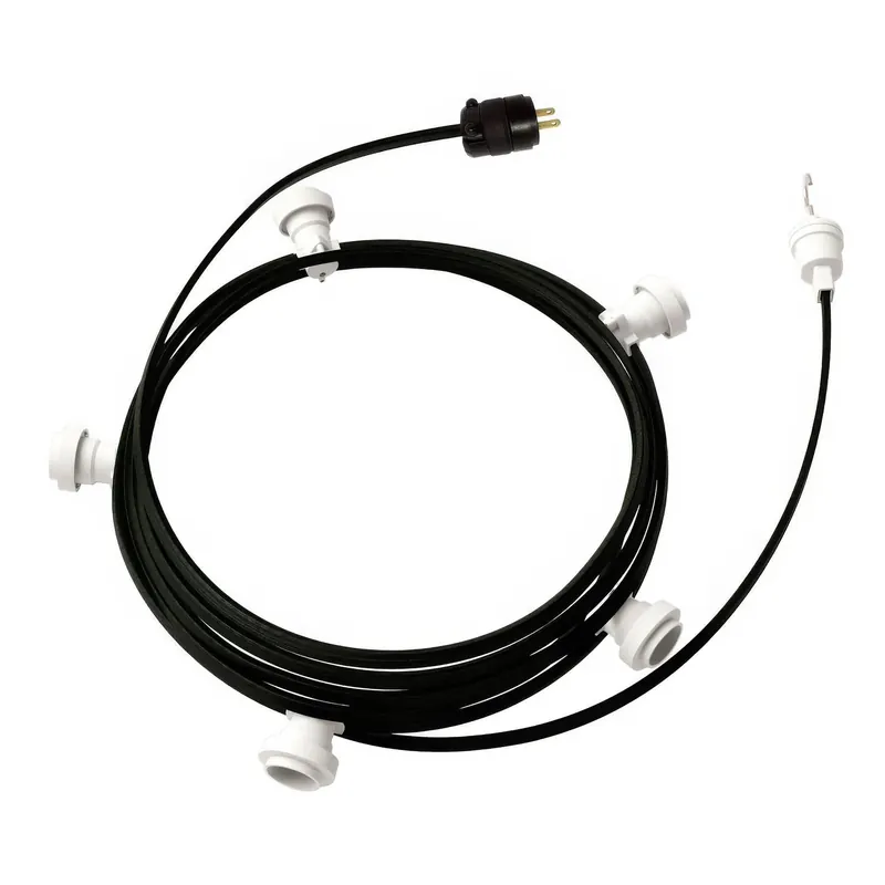 Reso Gratuito Ready-to-use 25 ft string light with 5 white sockets, hook and plug - CM04