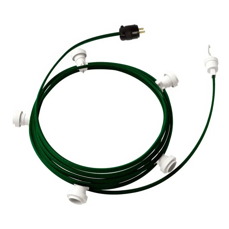 Promozione Esclusiva Ready-to-use 25 ft String Light with 5 white Sockets, Hook and Plug - CM21