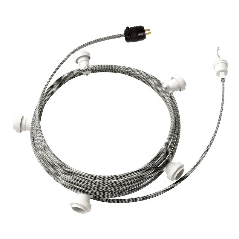 Sconto Ready-to-use 25 ft String Light with 5 white sockets, hook and plug - CZ04