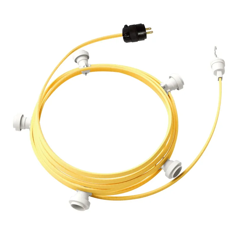 Must-Have Ready-to-use 25 ft String Light with 5 white Sockets, Hook and Plug - CM10