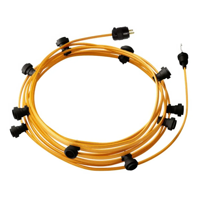 Più Venduto Ready-to-use 40ft String Light with 10 black Sockets, Hook and Plug - CM05