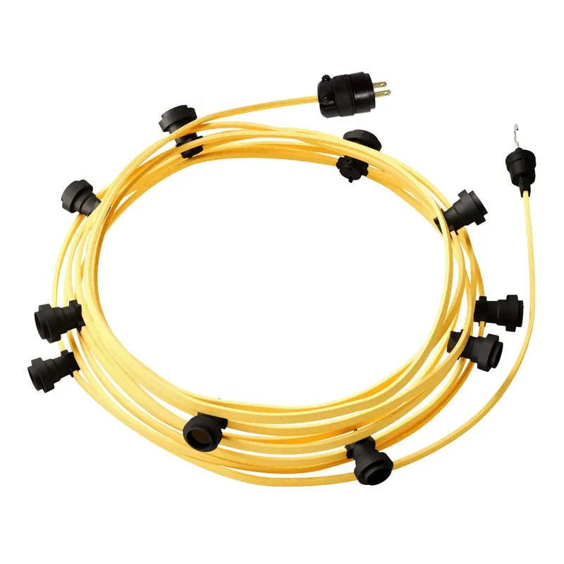 Ready-to-use 40 ft String Light with 10 black Sockets, Hook and Plug - CM10 A Buon Prezzo