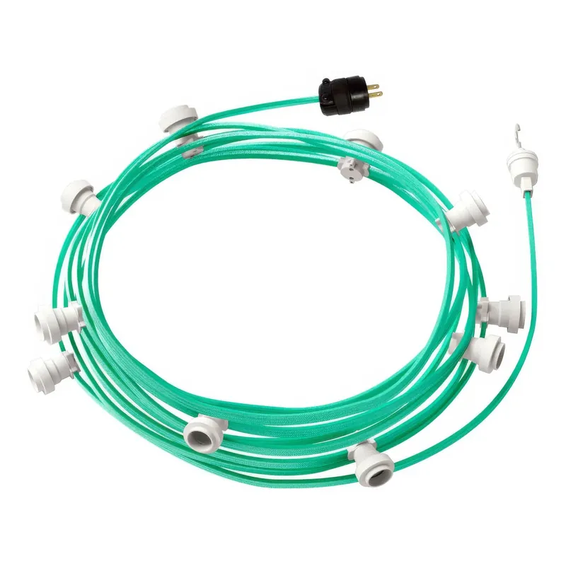 Prezzo Conveniente Ready-to-use 40 ft String Light with 10 white Sockets, Hook and Plug - CH69