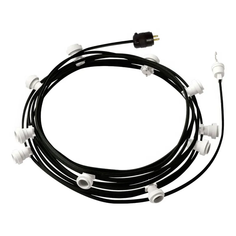 Promozione Ready-to-use 40ft String Light with 10 white Sockets, Hook and Plug - CM04