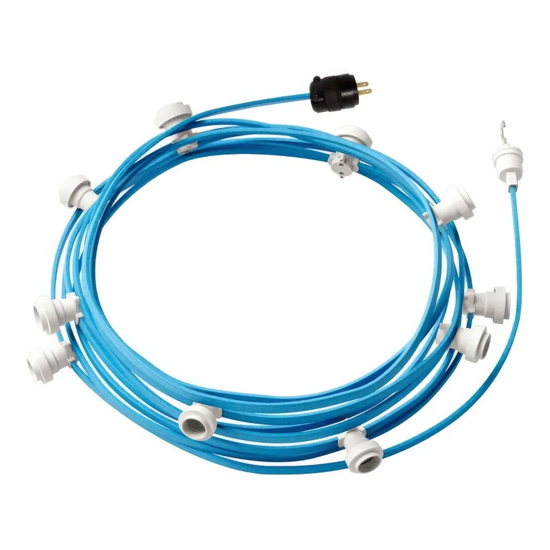Ready-to-use 40ft String Light with 10 white Sockets, Hook and Plug - CM17 Sconto