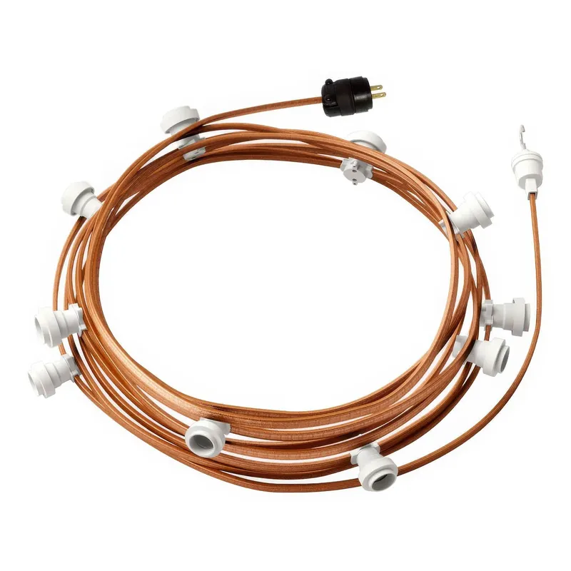 Di Tendenza Ready-to-use 40ft String Light with 10 white Sockets, Hook and Plug - CM22