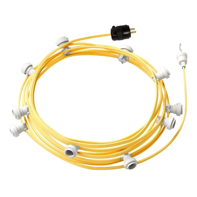 Ready-to-use 40ft String Light with 10 white Sockets, Hook and Plug - CM10 Vendita Finale