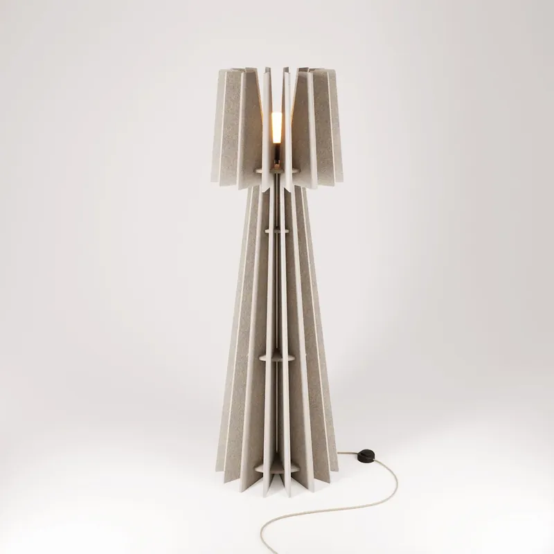 Prezzo Basso SHHINE - Floor Lamp Made of Sound-Absorbing Material - Dove Gray Melange