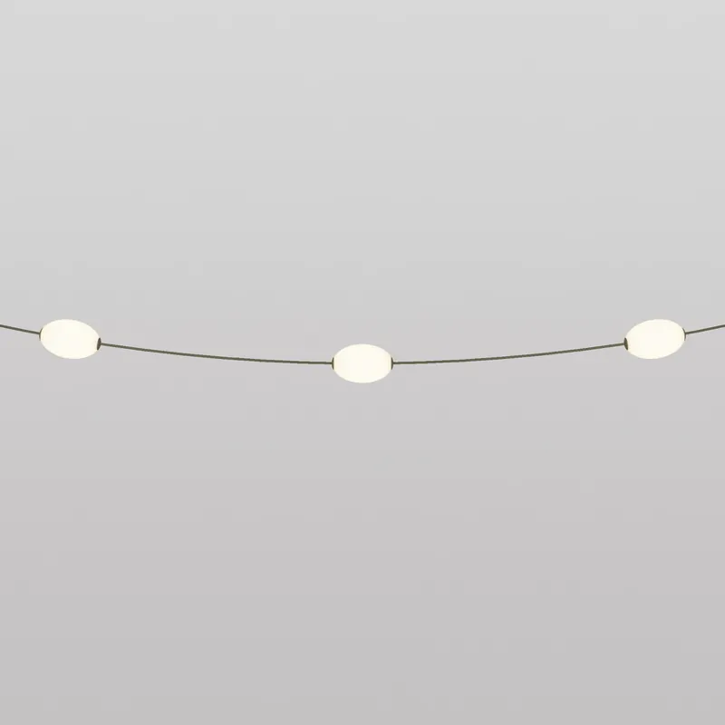 Direttamente Dal Produttore Outdoor 3-Light String Light for wet locations Olive Green, power supply with US plug - Marina3