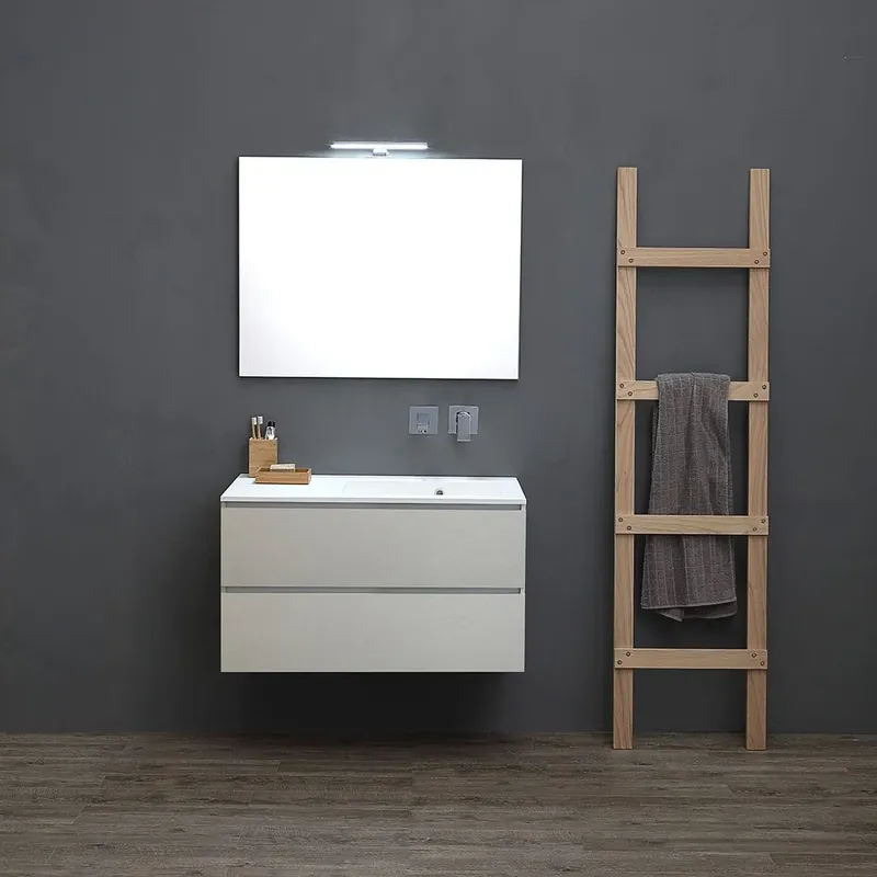 Quantità Limitata Mobile bagno 90cm grigio perla lavabo vasca a destra Valentina