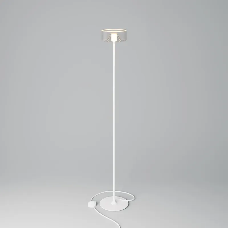 Spedito Oggi MAG-Y floor lamp with round metal base and Ghost LED bulb - Matt white