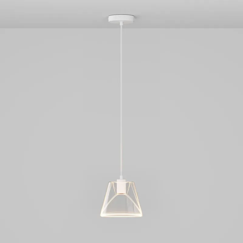 Non Perdere Pendant lamp with clear cone Ghost bulb - Matte white
