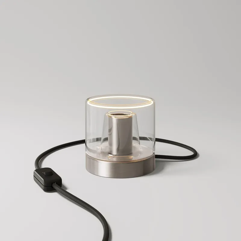 Reso Gratuito Posaluce Ghost table lamp - Brushed titanium
