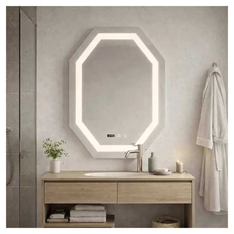 Specchio retroilluminato ottagonale 75x100 con LED touch Occasione