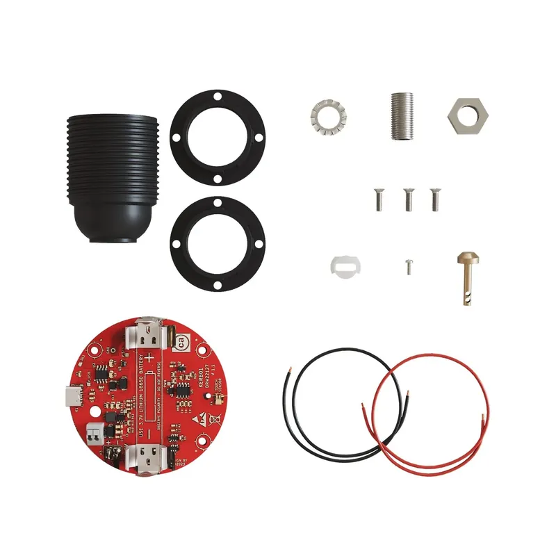 Electronic kit for 5V USB-C battery-powered lamps with E27 threaded socket - Black Popolare