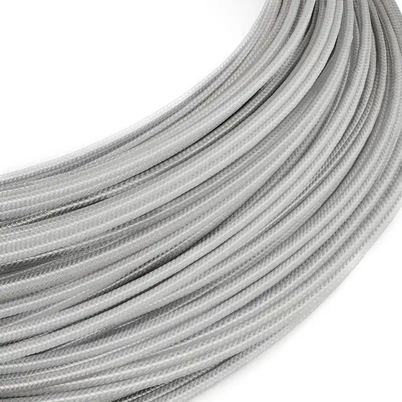 Occasione Imperdibile Extra Low Voltage electric cord covered in Silver RM02 silk-effect fabric