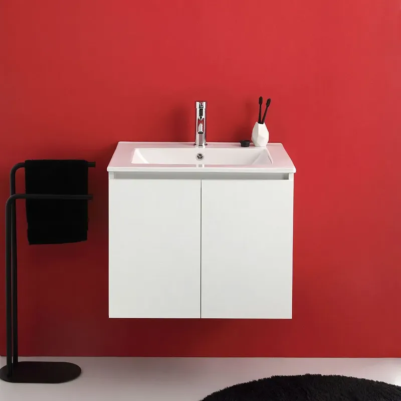Soddisfatti O Rimborsati Mobile bagno sospeso 60cm con 2 ante bianco export e lavabo Bilbao
