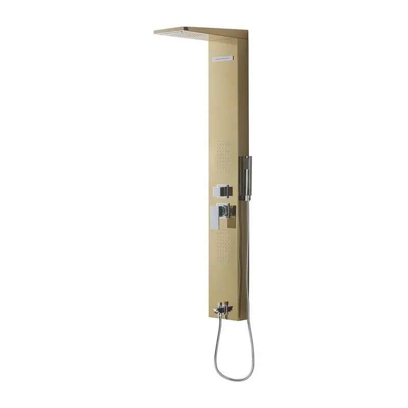 Compra Online Pannello doccia oro con idromassaggio e design moderno da parete h 150cm