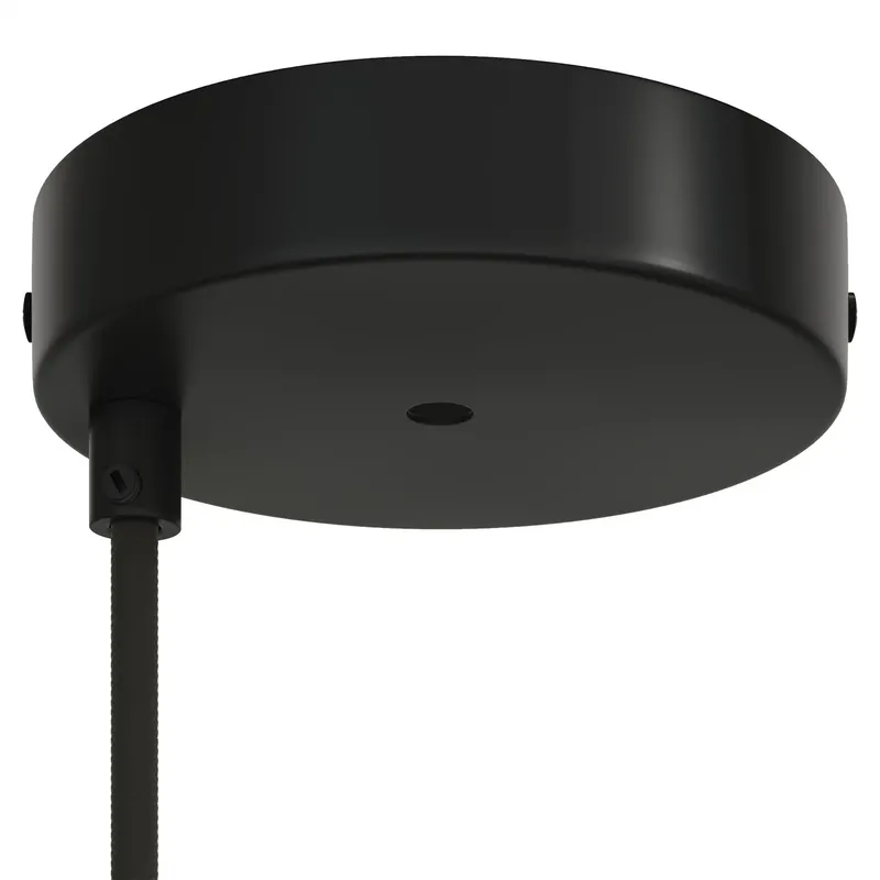 Cylindrical metal Ceiling canopy kit Ø 120 mm with 2 central and offset holes – Matt Black Offerta Speciale