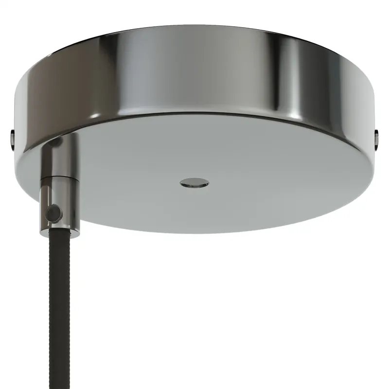 Occasione Cylindrical ceiling canopy kit in metal Ø 120 mm with 2 central and offset holes - Chrome