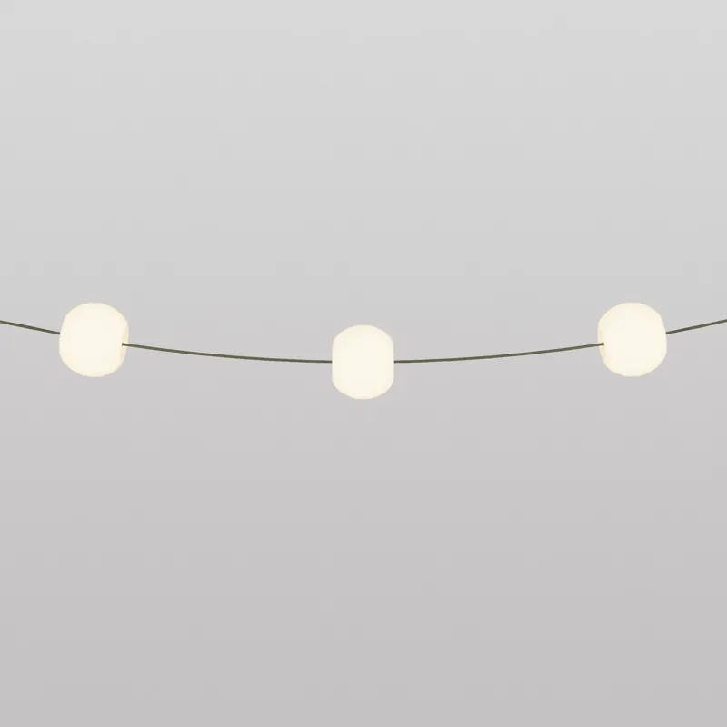 Occasione Outdoor 3-Light String Light for wet locations Olive Green, power supply with US plug - Marina3 Cherry
