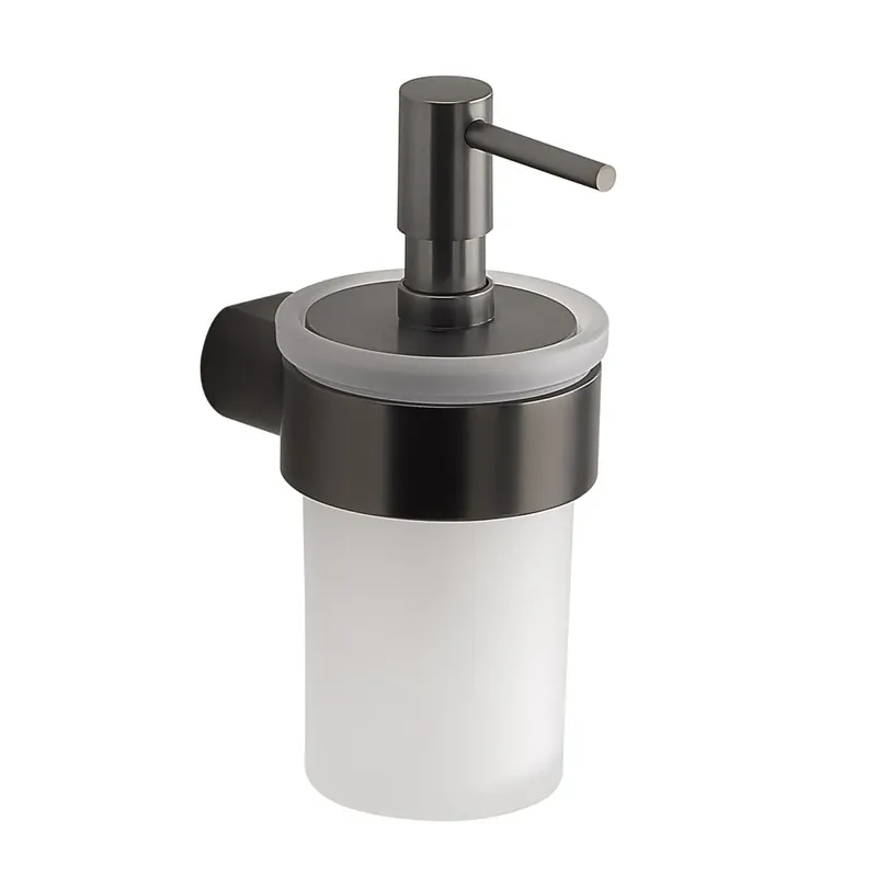 Vendita Finale Dispenser sapone da muro in vetro satinato gun metal Palazzo