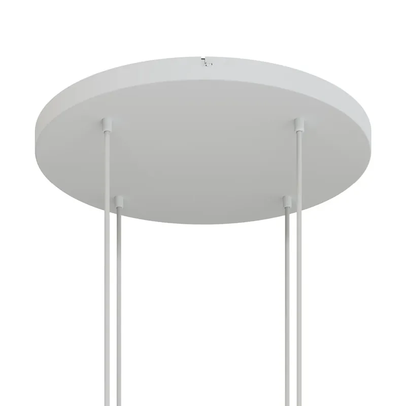 Saldi Round aluminum Ceiling canopy Ø 50 cm with bracket and grounding Cord, with 4 front holes - Matte White