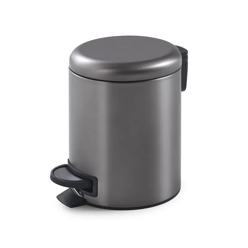 Portarifiuti 3 litri in acciaio inox gun metal con chiusura soft close Papaya Pagamento Sicuro