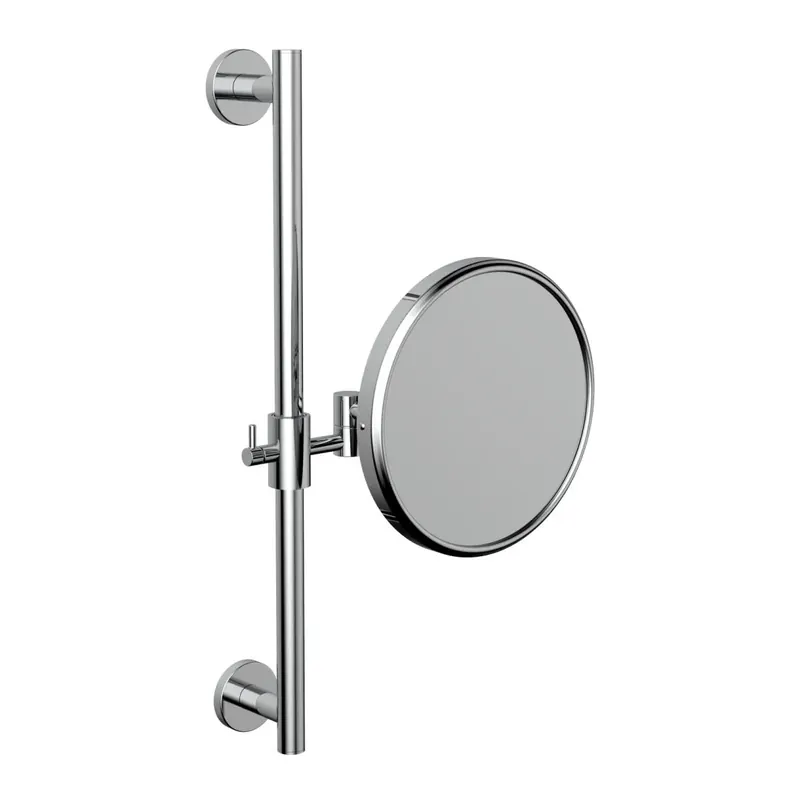 Specchio ingranditore da muro 3X in acciaio inox e vetro Marcel Saldi