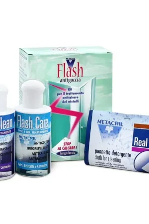 Flash Anti-goutte Kit de traitement hydrofuge pour verres et cristaux Metacril Tecno Line 105 00101 Esclusivo
