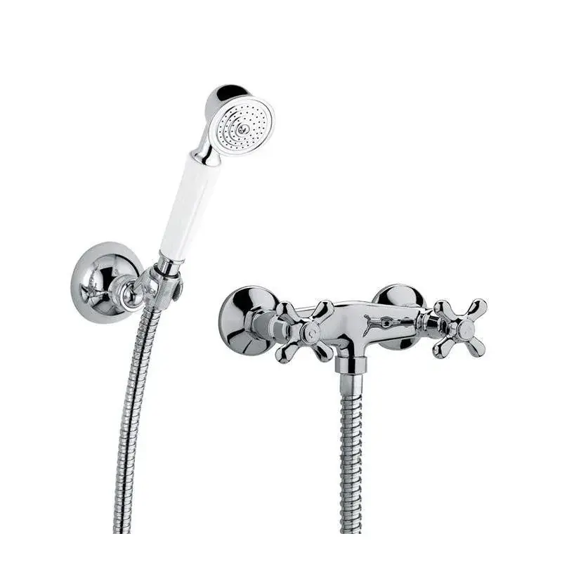 Robinet de douche mural à double levier avec ensemble de douche de couleur chrome Paffoni Iris IRV168DCR Compra Oggi Stesso